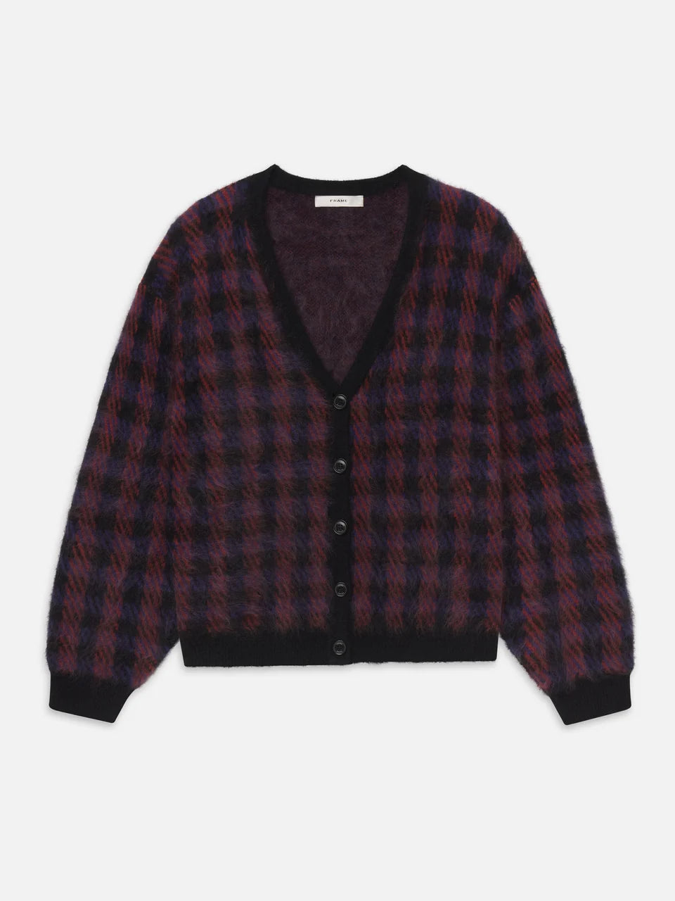 FRAME CARDIGAN CHESTNUT PLAID