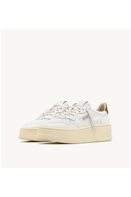 AUTRY SNEAKERS PALTFORM WHITE LEOPARD
