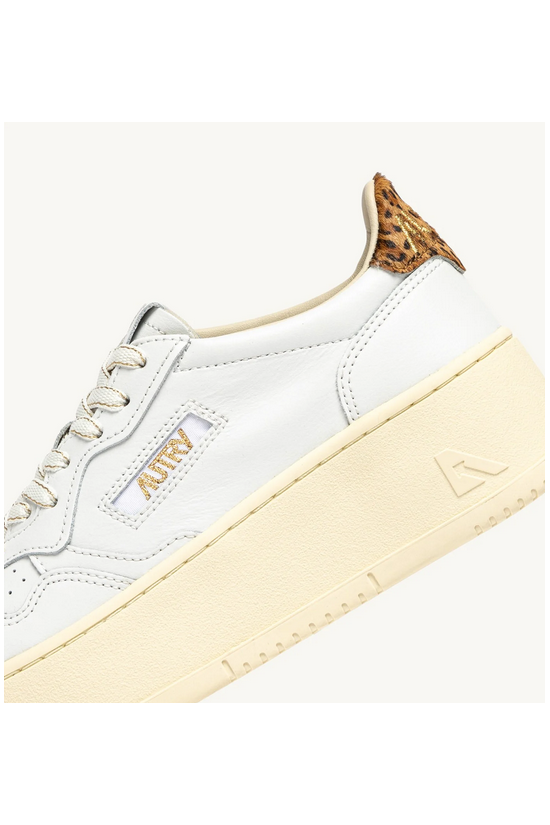 AUTRY SNEAKERS PALTFORM WHITE LEOPARD