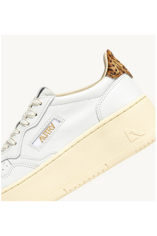 AUTRY SNEAKERS PALTFORM WHITE LEOPARD