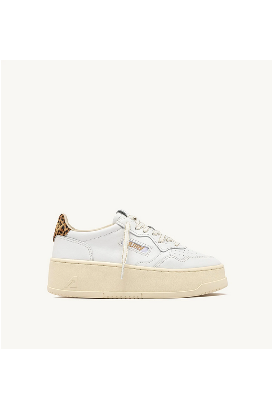 AUTRY SNEAKERS PALTFORM WHITE LEOPARD