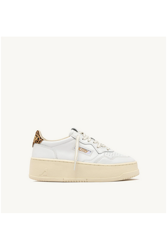 AUTRY SNEAKERS PALTFORM WHITE LEOPARD