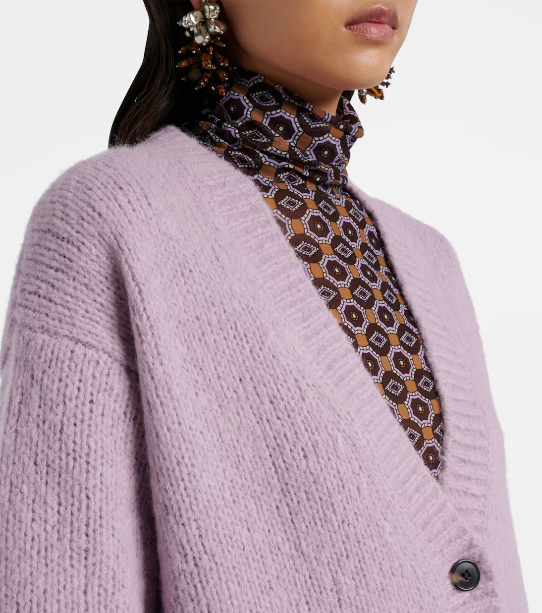 DRIES VAN NOTEN CARDIGAN TOKAS LILAC