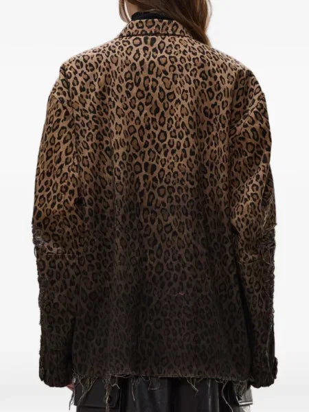 R13 GIACCA VINTAGE  LEOPARD