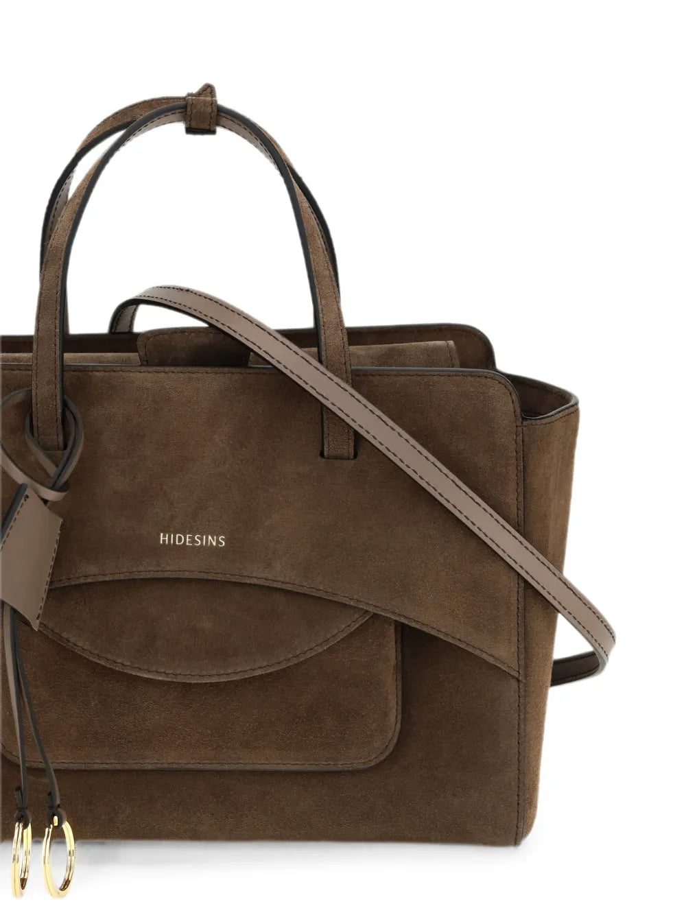 HIDESINS BORSA FLAP M SUEDE CHOCOLAT