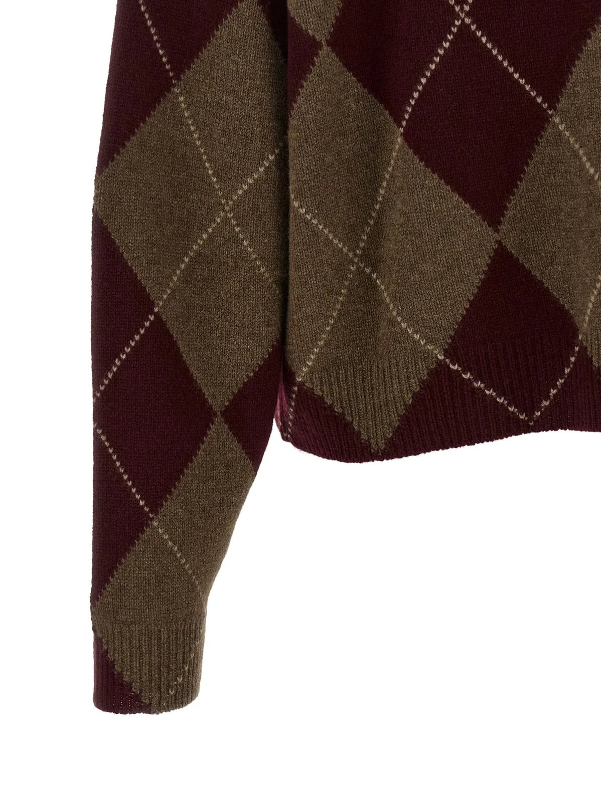 BE YOU CARDIGAN  ROMBI BORDEAUX BROWN