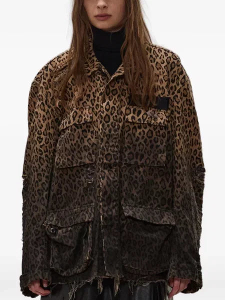 R13 GIACCA VINTAGE  LEOPARD
