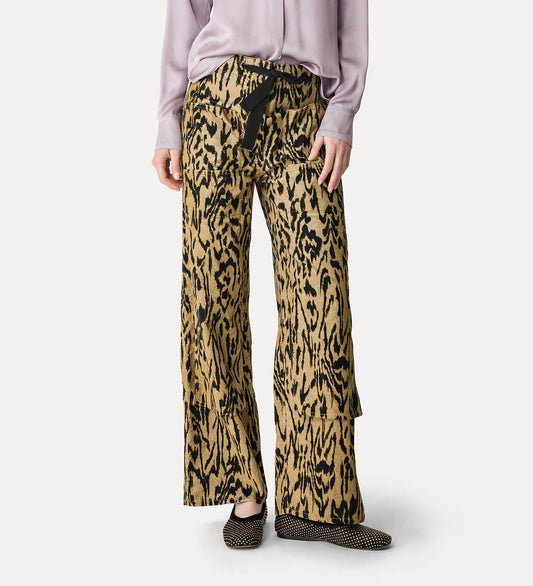 FORTE FORTE PANTALONE CARGO ANIMALIER