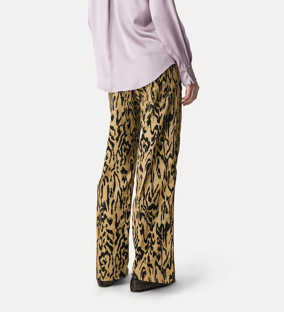 FORTE FORTE PANTALONE CARGO ANIMALIER