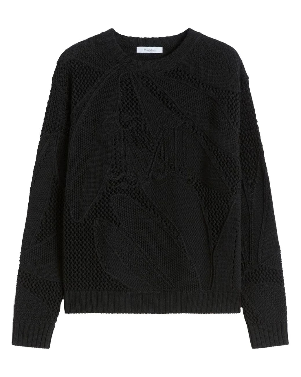 MAX MARA MAGLIONE SALVO TRAFORATO NERO