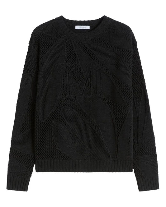 MAX MARA MAGLIONE SALVO TRAFORATO NERO