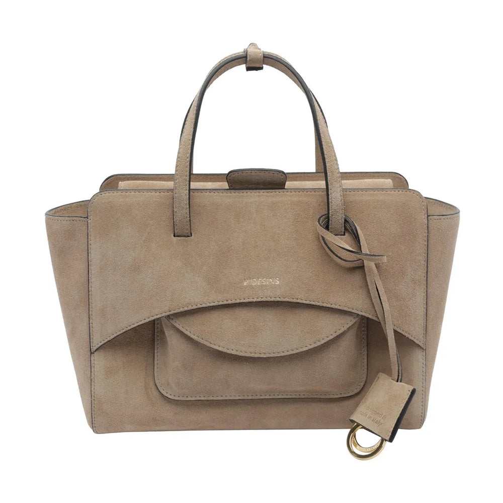 HIDESINS BORSA FLAP M SUEDE CAMEL
