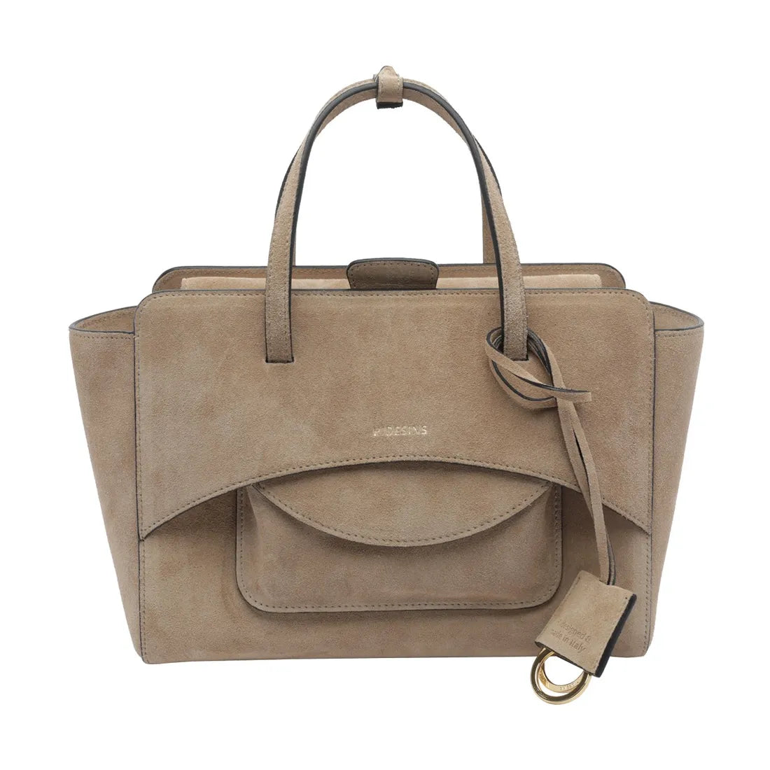 HIDESINS BORSA FLAP M SUEDE CAMEL