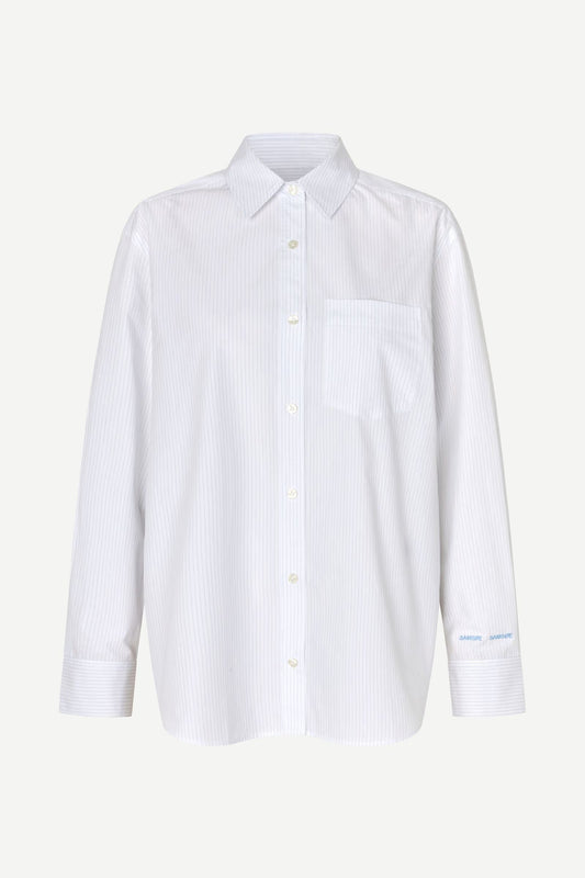 SAMSOE SAMSOE CAMICIA SALOVA WHITE PINSTRIPE