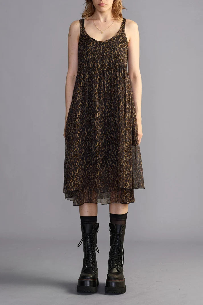 R13 ABITO CANOTTA LEOPARD