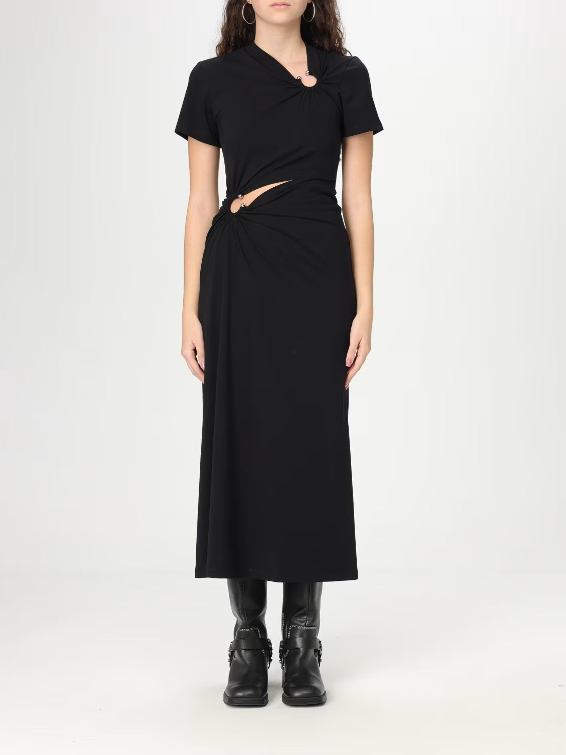 RABANNE ABITO LUNGO CUT OUT BLACK