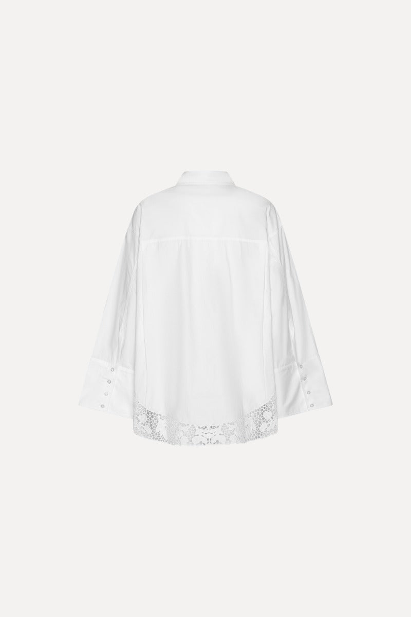 ROTATE CAMICIA OVERSIZE PIZZO WHITE