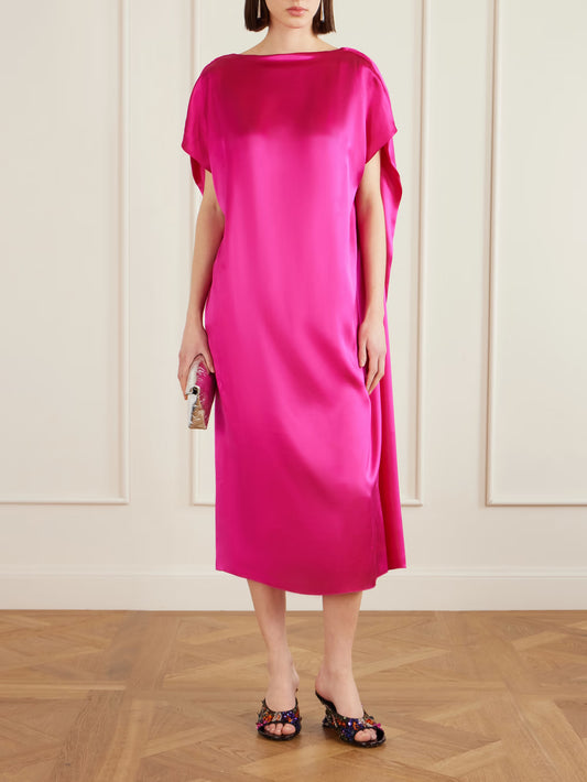 DRIES VAN NOTEN ABITO DIRIA FUCSIA